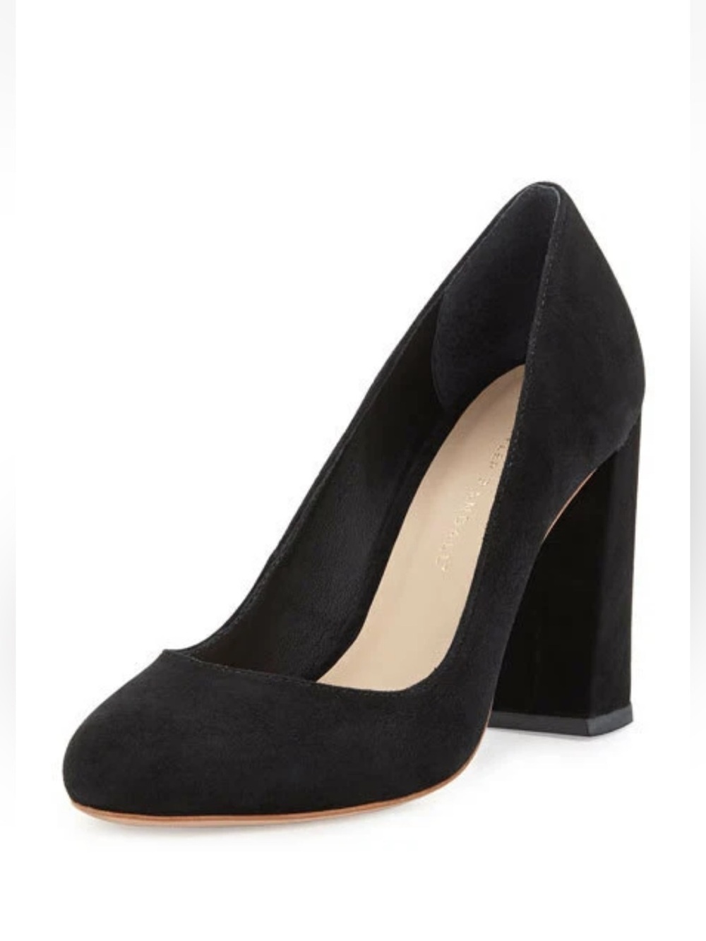Loeffler Randall Black Sydnee Suede Chunky High Heel Contemporary Shoes Size 9.5